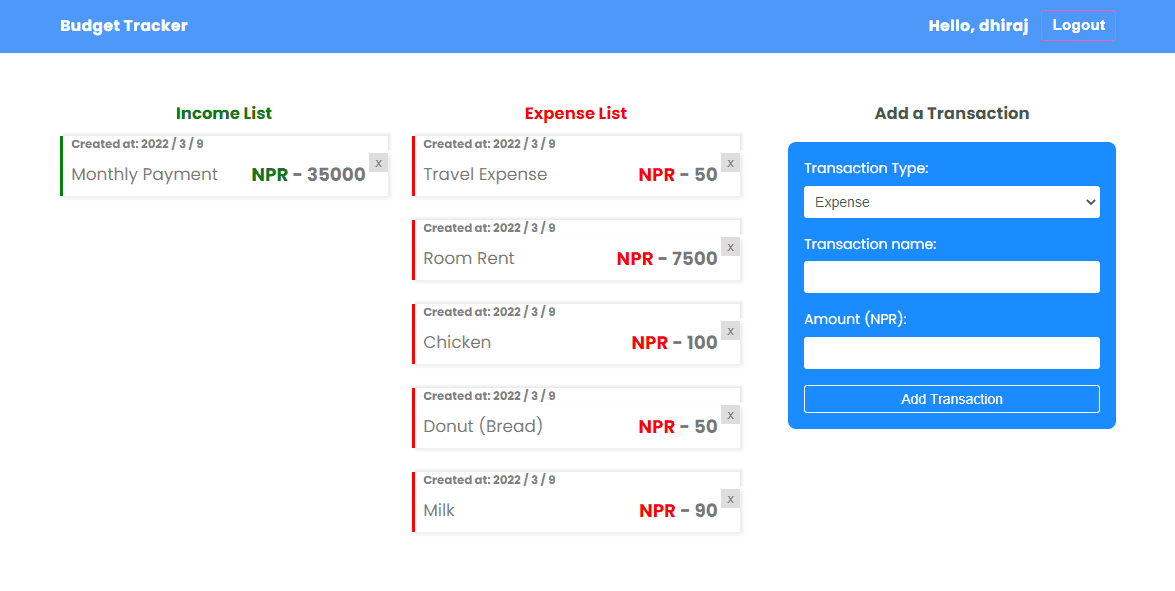Budget Tracker - Image 1
